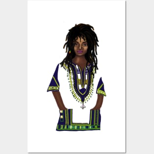 Black Girl Magic Melanin Dashiki Pattern Posters and Art